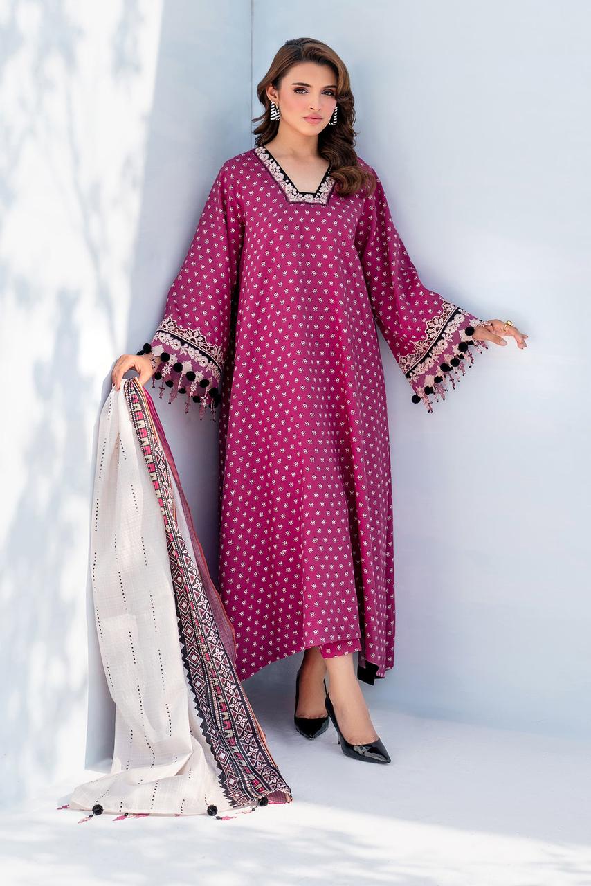 SAPPHIRE -3PC KARANDI Bana Dori Printed Shirt With Printed Duppta DF-KR-43
