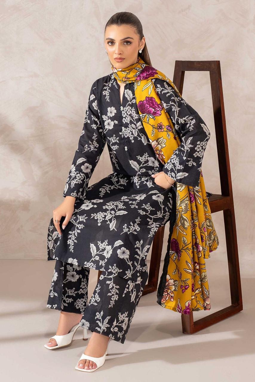 SAPPHIRE -3PC KARANDI  Bana Dori Printed  Shirt With Printed Duppta DF-KR-46