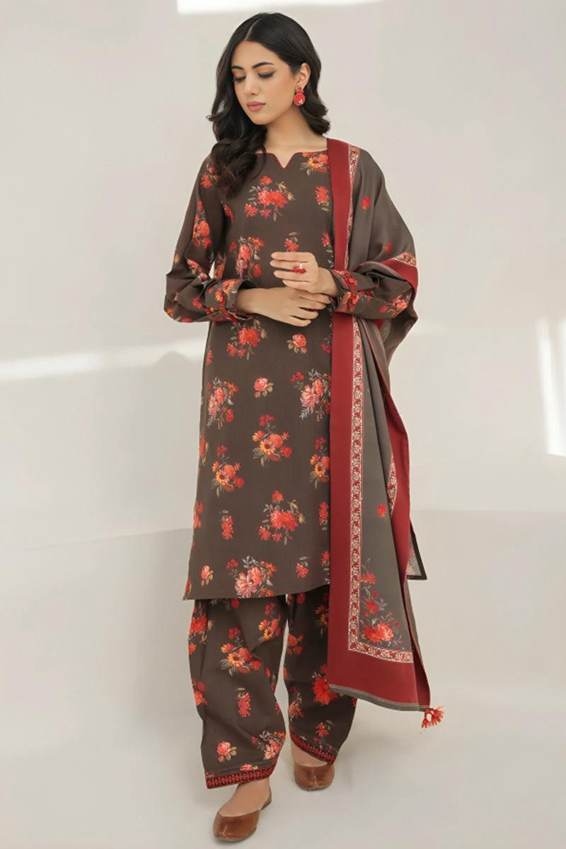 SAPPHIRE -3PC KARANDI Bana Dori Printed Shirt With Printed Duppta DF-KR-54