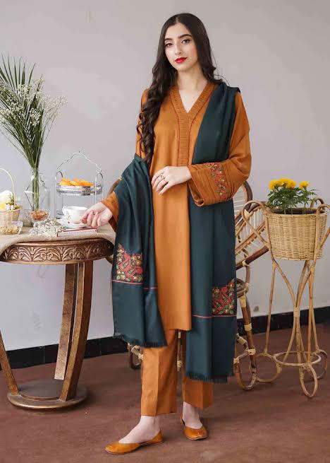 Aisling-3PC DHANAK – Elegant Embroidered Suit DF-DH-18