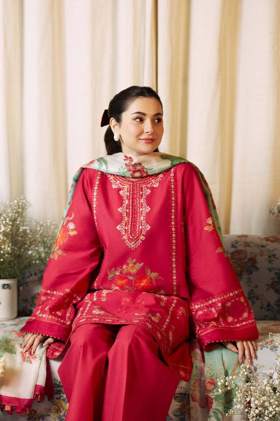 Aisling-3PC DHANAK – Elegant Embroidered Suit DF-DH-28
