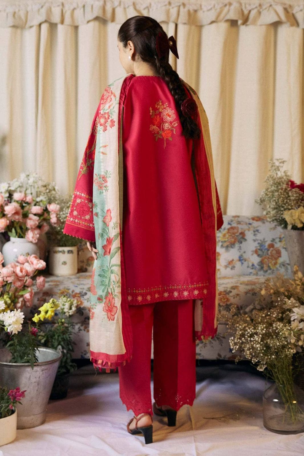 Aisling-3PC DHANAK – Elegant Embroidered Suit DF-DH-28