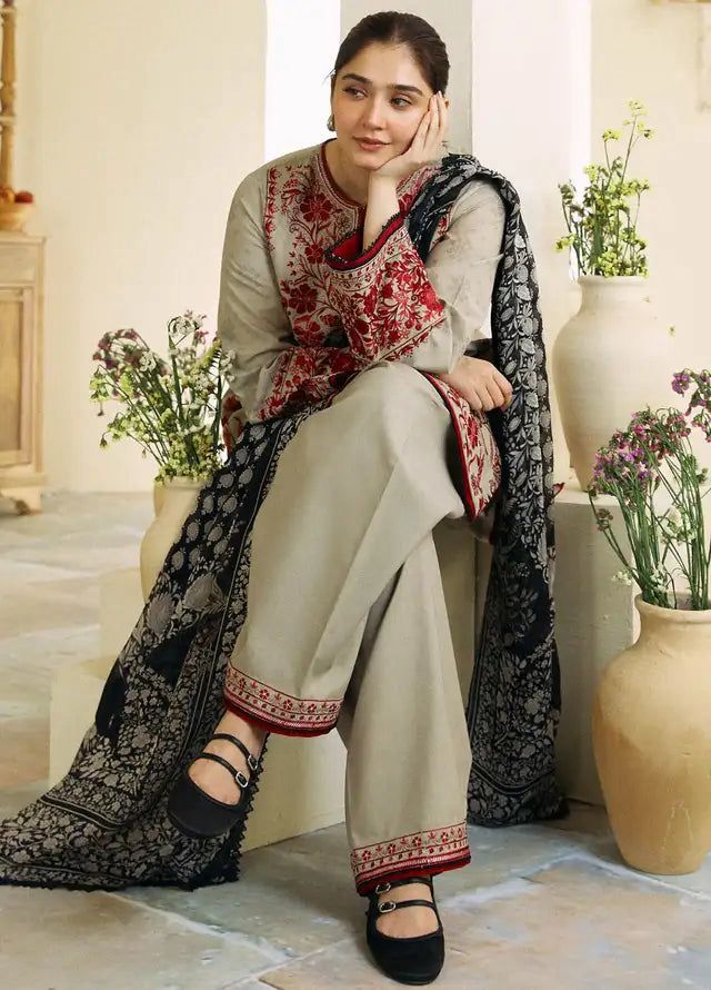 Aisling-3PC DHANAK – Elegant Embroidered Suit DF-DH-26