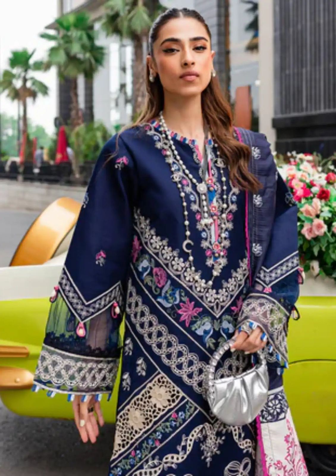 Aisling-3PC DHANAK – Elegant Embroidered Suit DF-DH-25