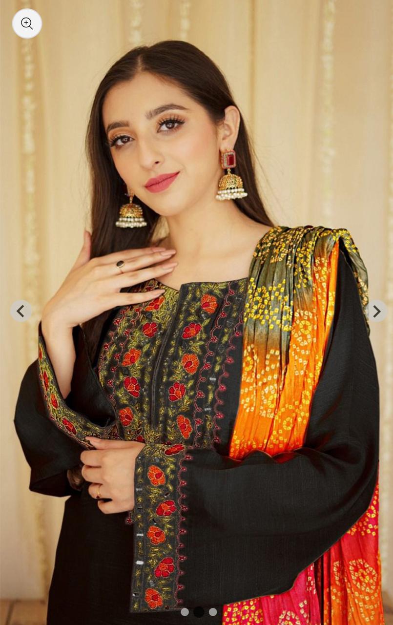 Aisling-3PC DHANAK – Elegant Embroidered Suit DF-DH-30