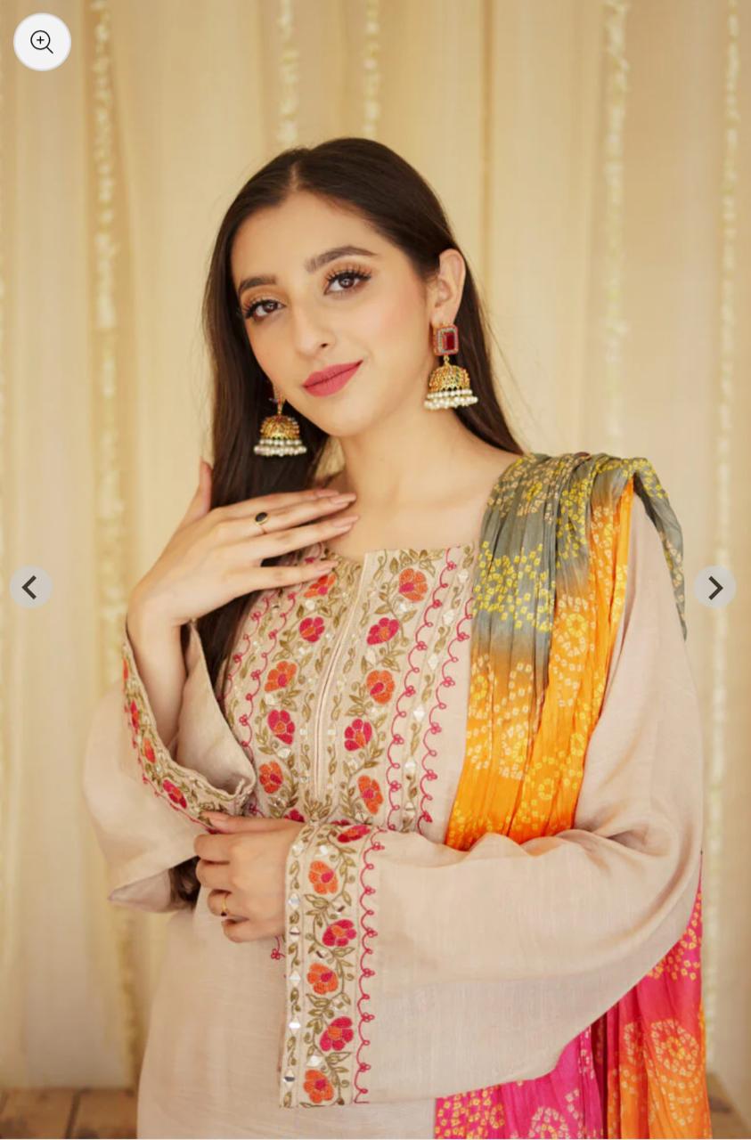 Aisling-3PC DHANAK – Elegant Embroidered Suit DF-DH-31