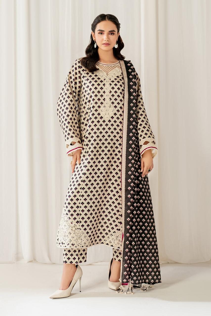 SAPPHIRE -3PC KARANDI Bana Dori Printed Shirt With Printed Duppta DF-KR-14