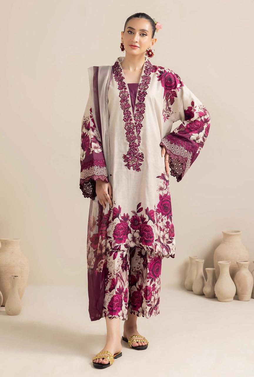 SAPPHIRE -3PC KARANDI Bana Dori Printed Shirt With Printed Duppta DF-KR-13