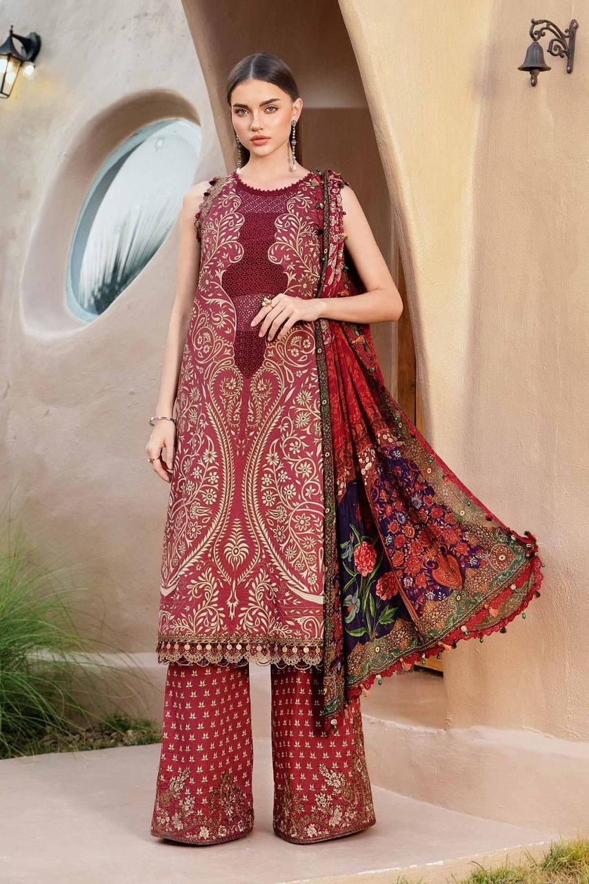 SAPPHIRE -3PC KARANDI Bana Dori Printed Shirt With Printed Duppta DF-KR-12