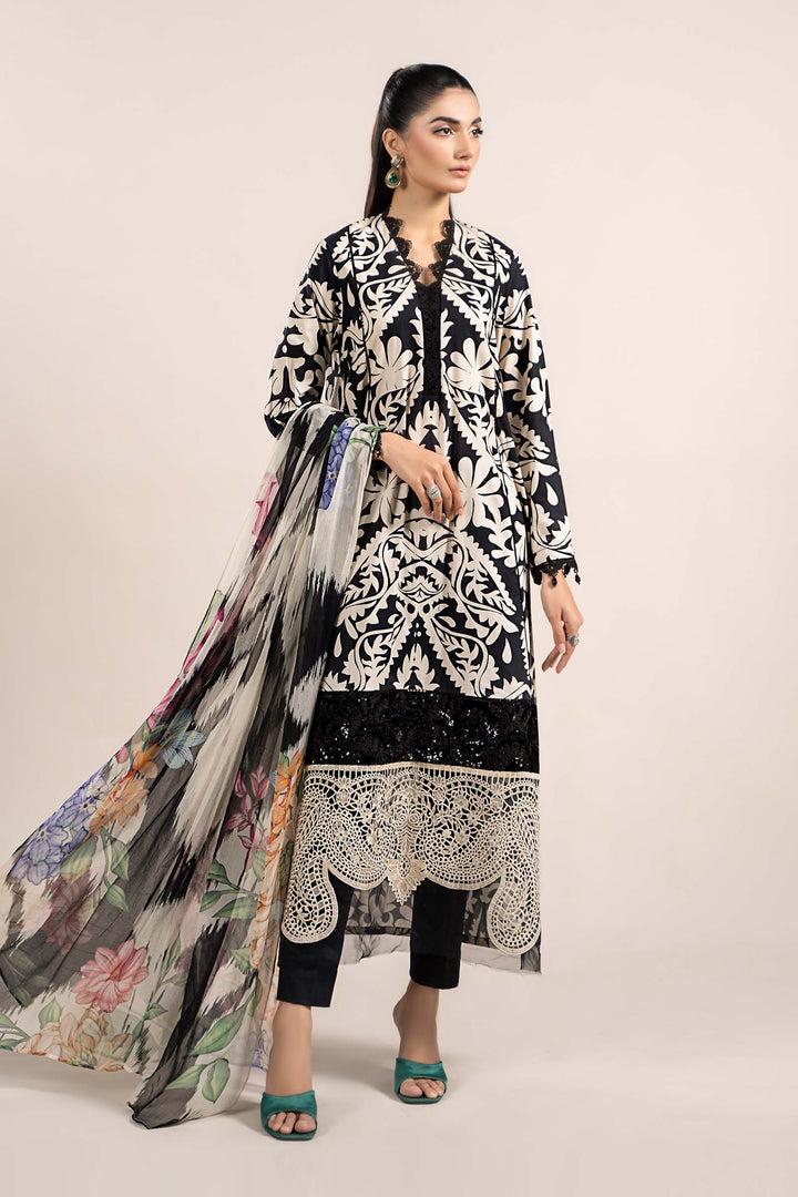 SAPPHIRE -3PC KARANDI Bana Dori Printed Shirt With Printed Duppta DF-KR-10