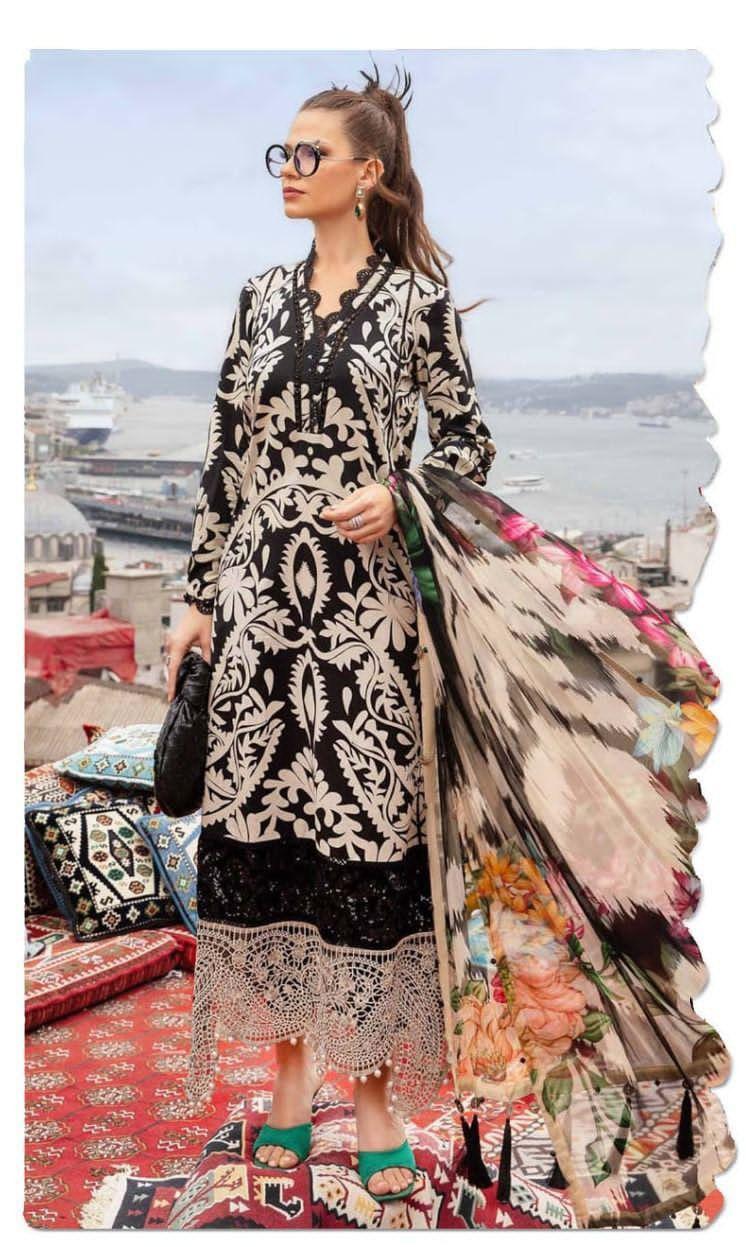 SAPPHIRE -3PC KARANDI Bana Dori Printed Shirt With Printed Duppta DF-KR-09