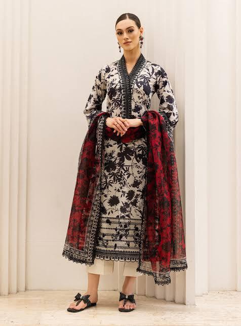 SAPPHIRE -3PC KARANDI Bana Dori Printed Shirt With Printed Duppta DF-KR-18