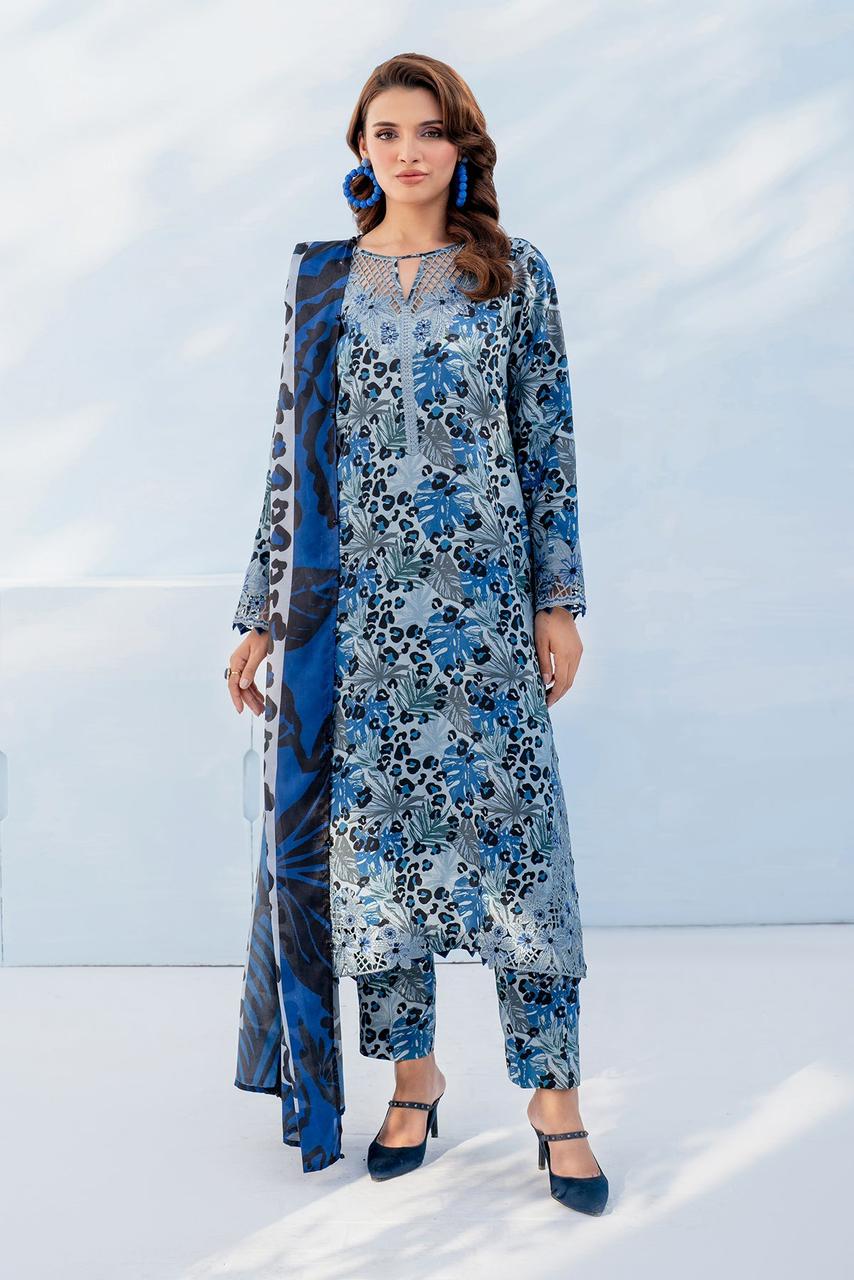 SAPPHIRE -3PC KARANDI Bana Dori Printed Shirt With Printed Duppta DF-KR-17