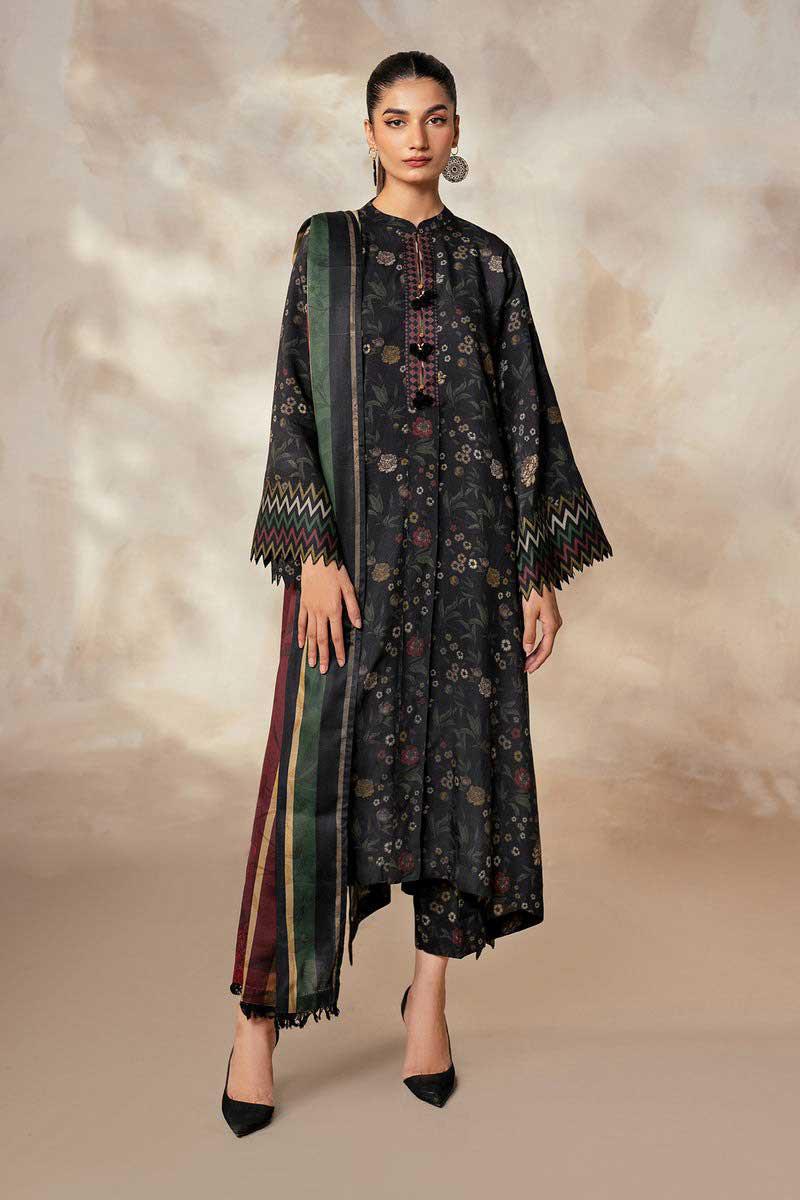 BAROQUE - 3PC Lawn Printed Shirt With Voile Printed Dupatta