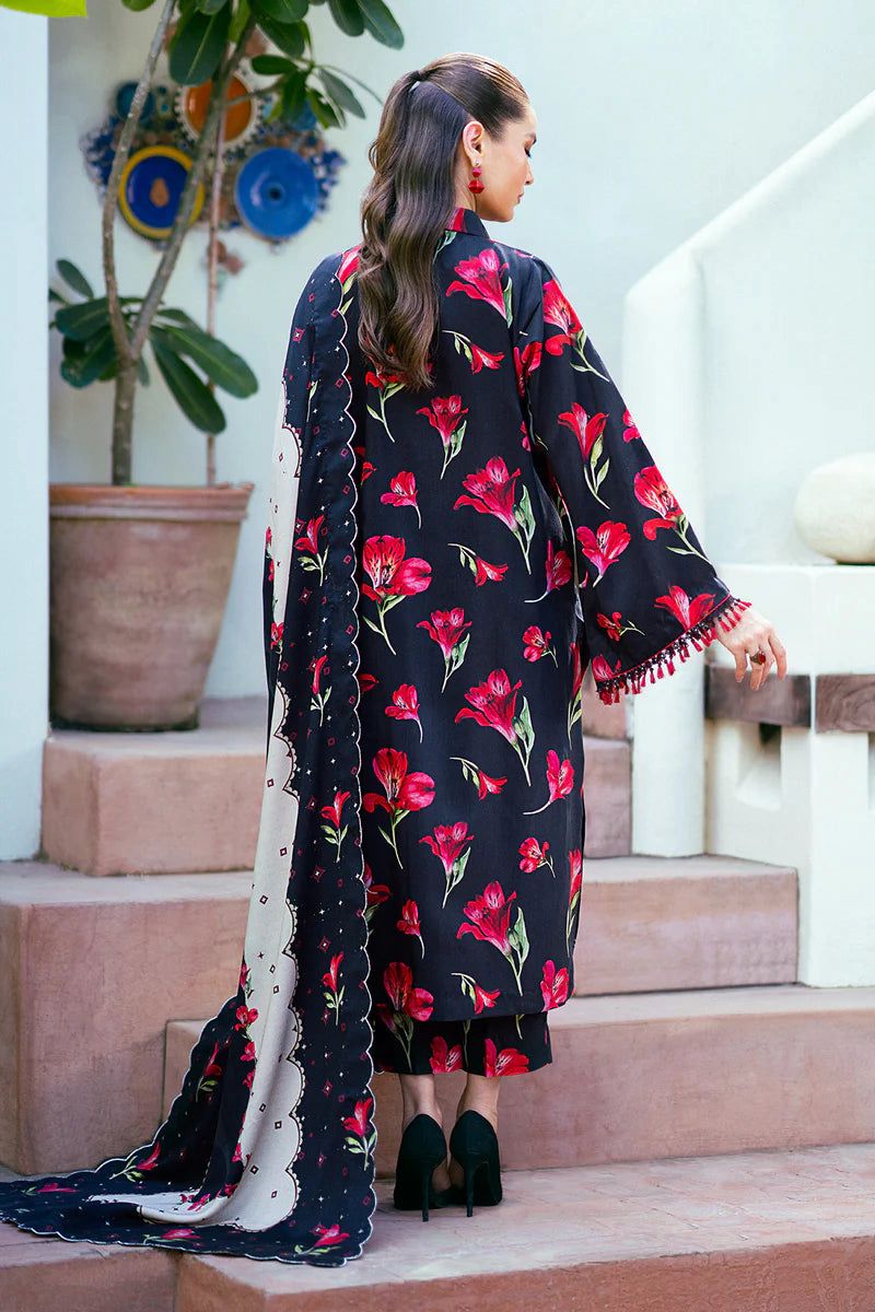 BAROQUE - 3PC Lawn Printed Shirt With Voile Printed Dupatta-2025