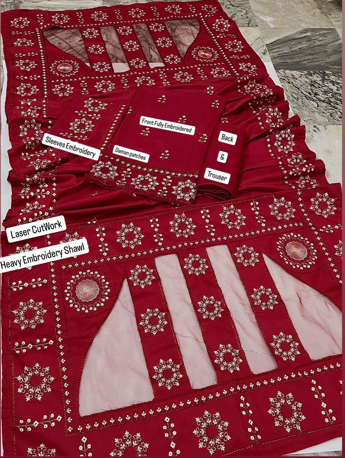 Airjet Dhanak By BAREEZE Cut Shawl / DF-AJD-BZ-15