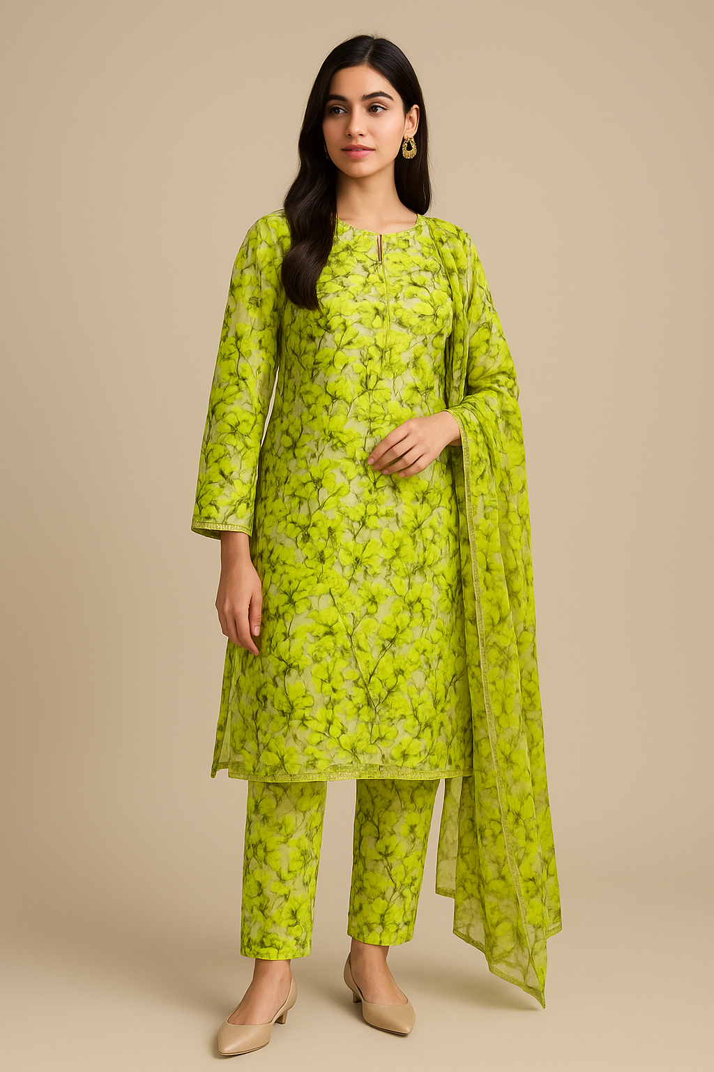 Daiki Fabrics | Semi-Formal Floral 2PCs Unstitched Suit – Shirt & Trouser