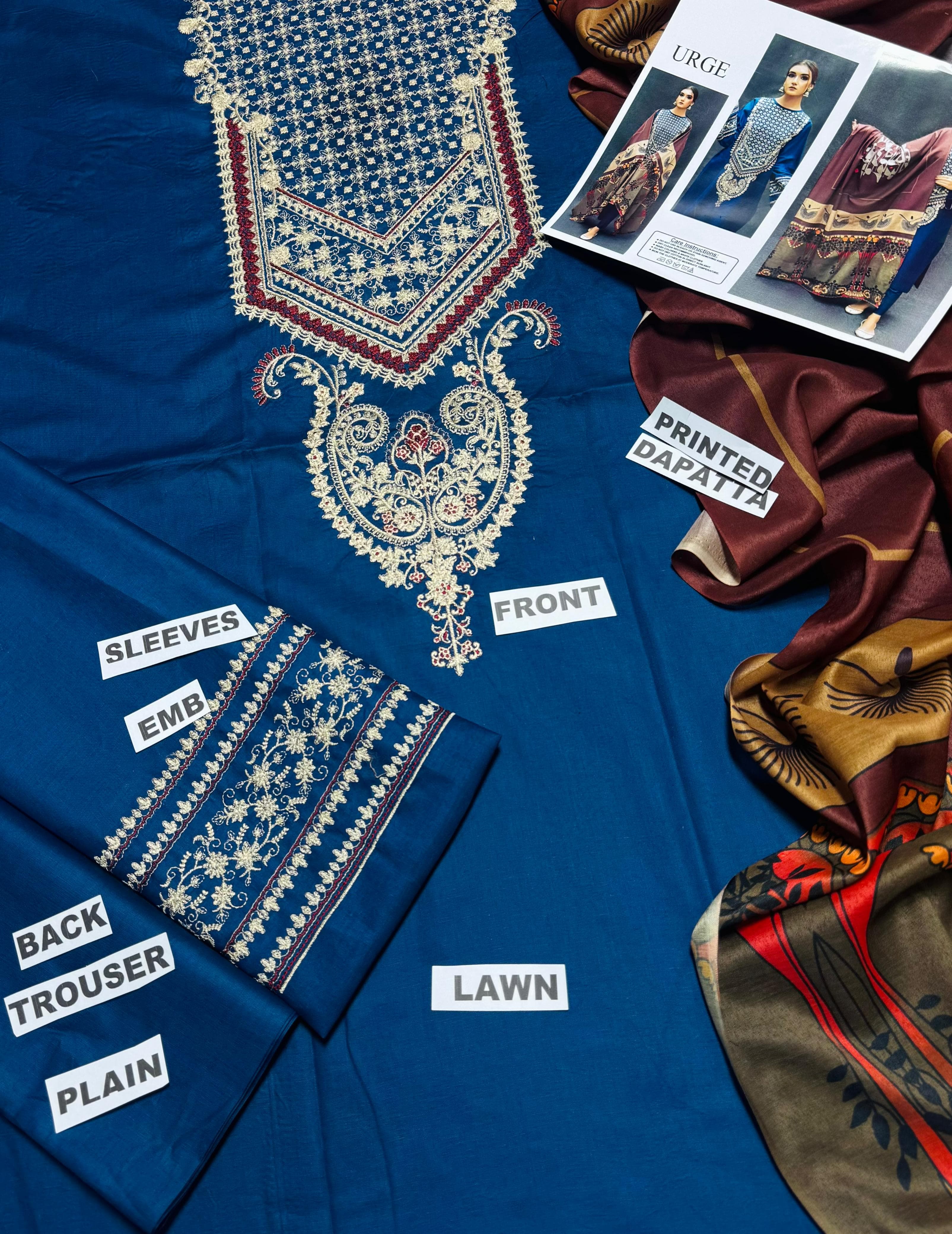 Urge – Luxury Lawn 3PC – Digital Printed Swiss Lawn Dupatta