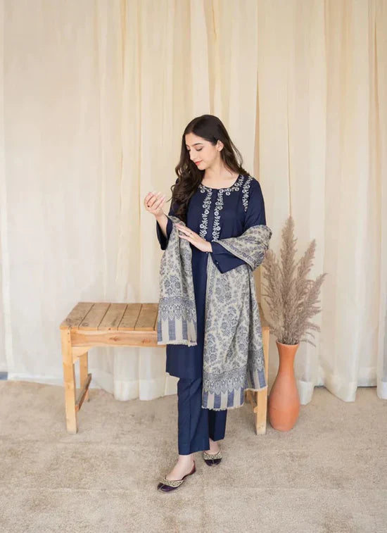 Aisling 3PC – Elegant Embroidered Lawn | 2025