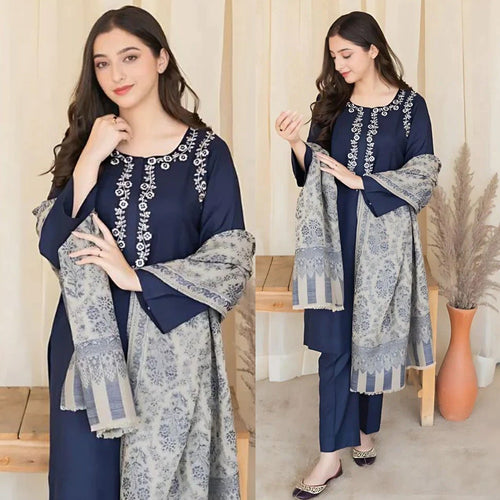 Aisling 3PC – Elegant Embroidered Lawn | 2025