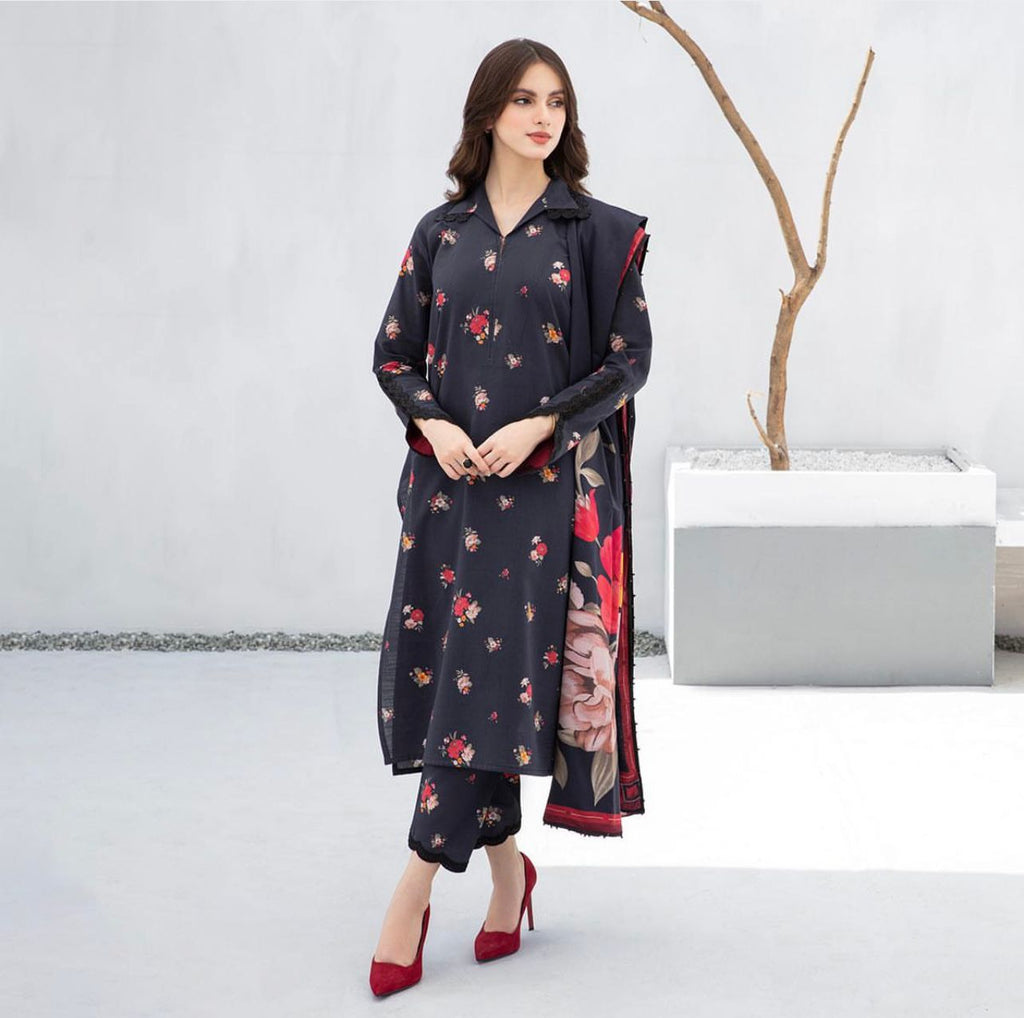 SAPPHIRE -3PC KARANDI  Bana Dori Printed  Shirt With Printed Duppta DF-KR-70