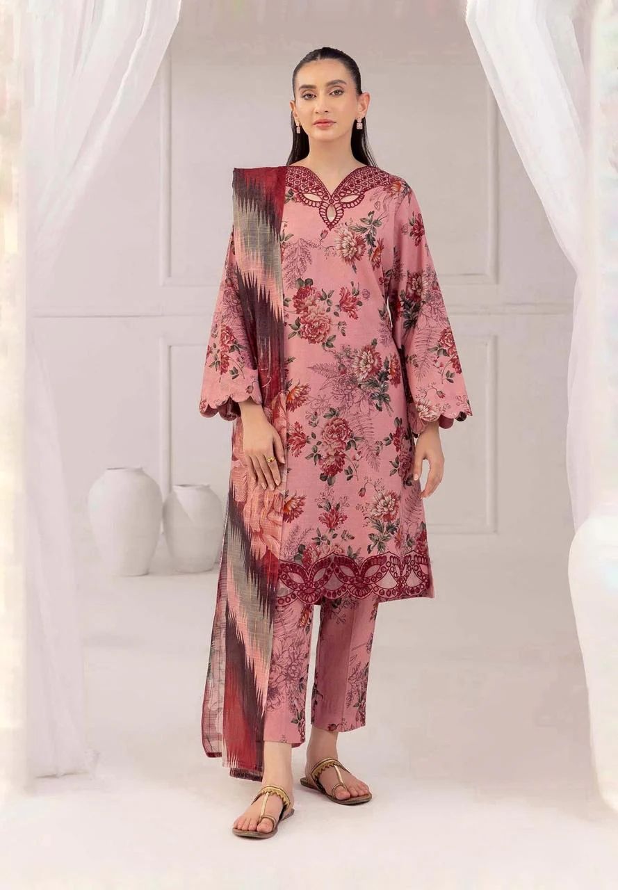 SAPPHIRE -3PC KARANDI  Bana Dori Printed  Shirt With Printed Duppta DF-KR-40