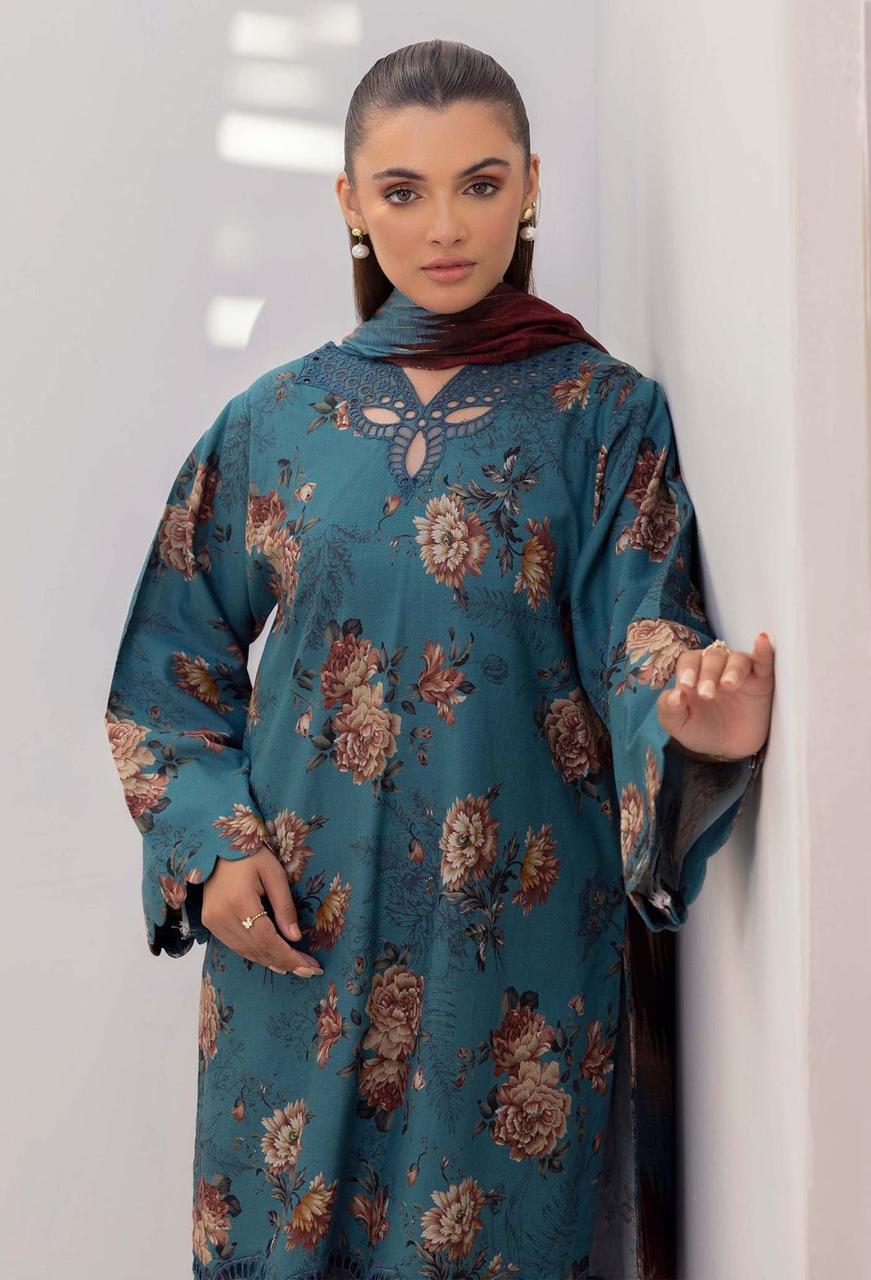 SAPPHIRE -3PC KARANDI  Bana Dori Printed  Shirt With Printed Duppta DF-KR-42