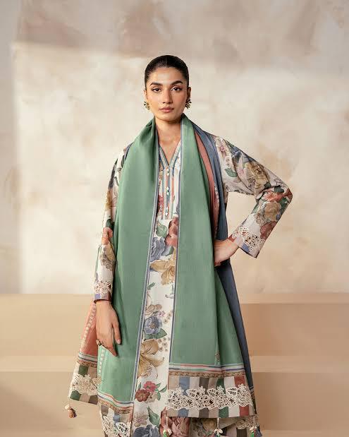 SAPPHIRE -3PC KARANDI  Bana Dori Printed  Shirt With Printed Duppta DF-KR-44