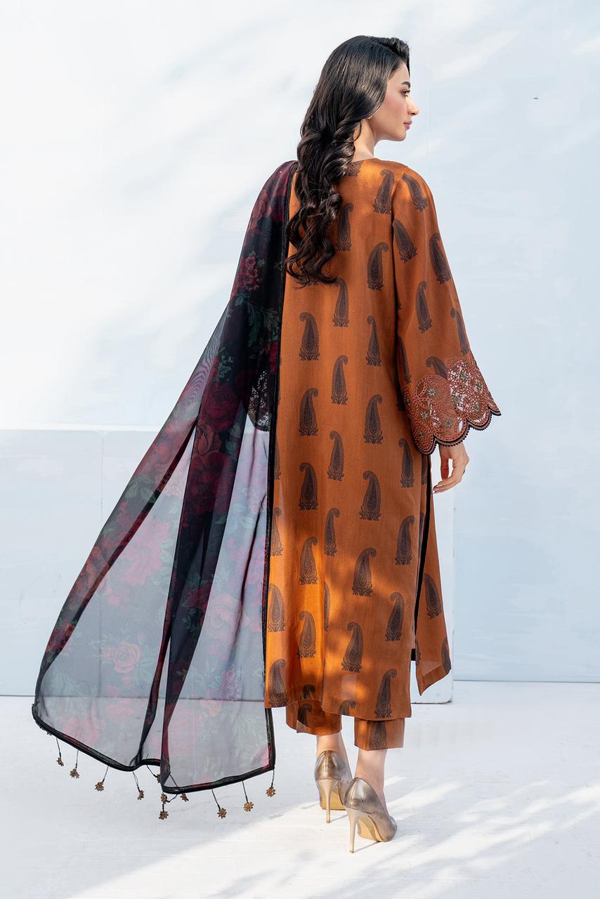 SAPPHIRE -3PC KARANDI  Bana Dori Printed  Shirt With Printed Duppta DF-KR-45