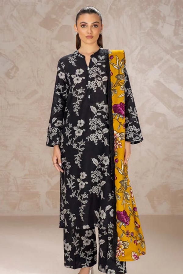 SAPPHIRE -3PC KARANDI  Bana Dori Printed  Shirt With Printed Duppta DF-KR-46
