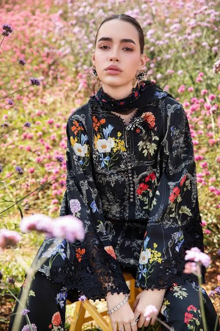 SAPPHIRE -3PC KARANDI  Bana Dori Printed  Shirt With Printed Duppta DF-KR-48