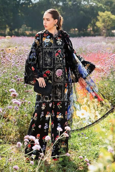 SAPPHIRE -3PC KARANDI  Bana Dori Printed  Shirt With Printed Duppta DF-KR-48