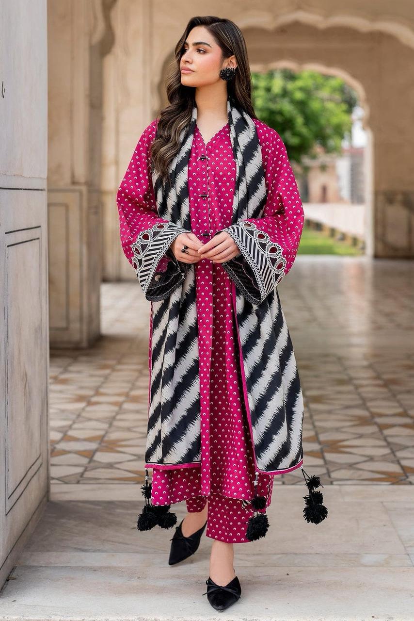 SAPPHIRE -3PC KARANDI  Bana Dori Printed  Shirt With Printed Duppta DF-KR-51