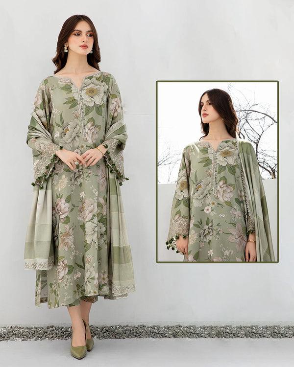 SAPPHIRE -3PC KARANDI  Bana Dori Printed  Shirt With Printed Duppta DF-KR-57