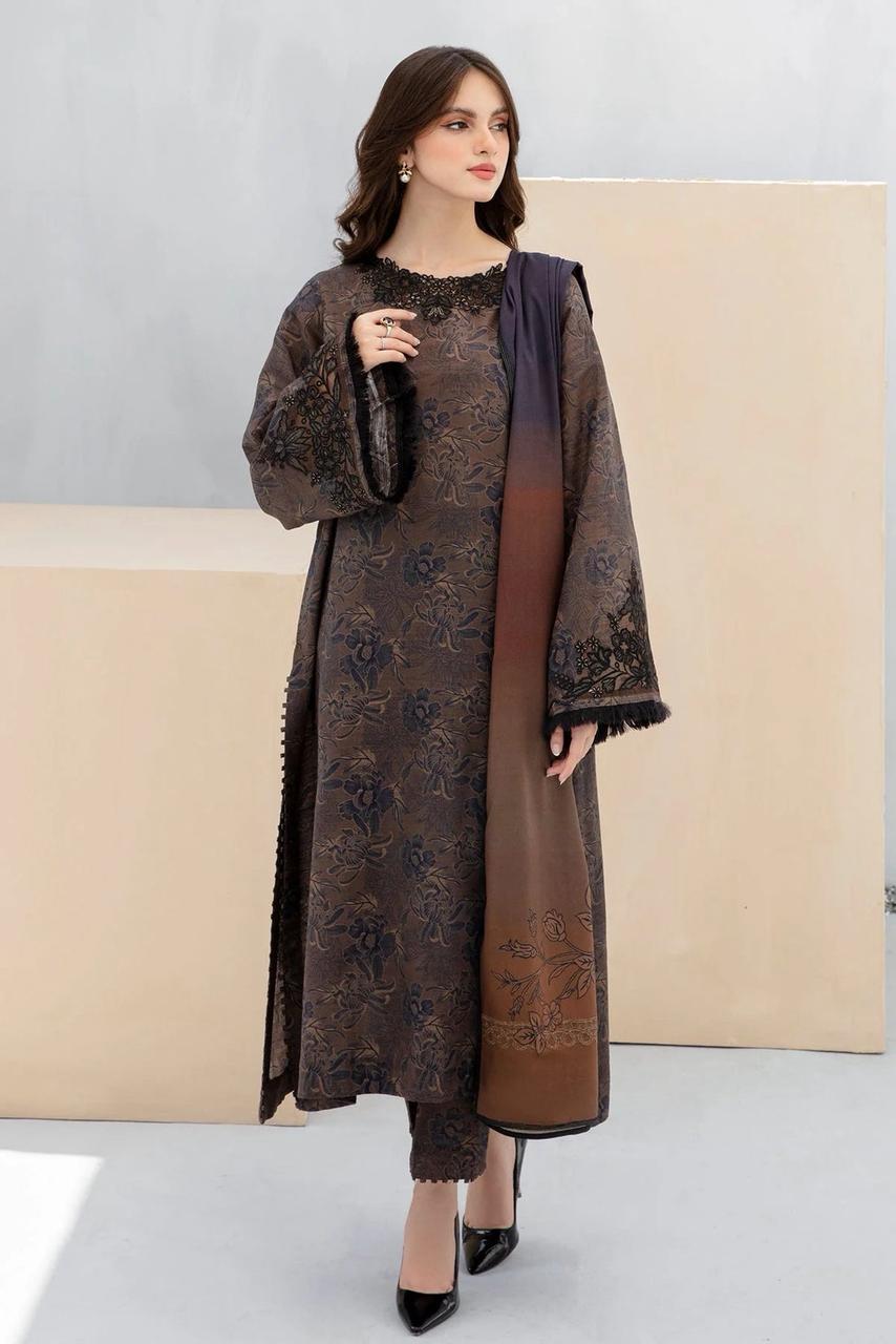 SAPPHIRE -3PC KARANDI  Bana Dori Printed  Shirt With Printed Duppta DF-KR-58
