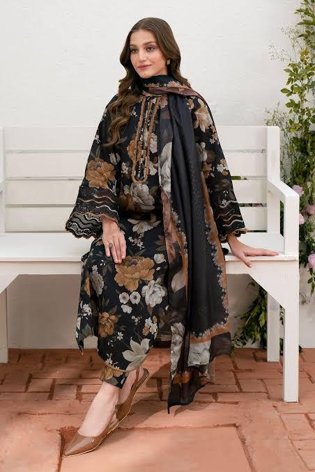 SAPPHIRE -3PC KARANDI  Bana Dori Printed  Shirt With Printed Duppta DF-KR-64