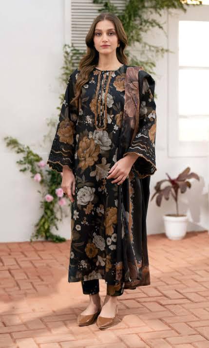 SAPPHIRE -3PC KARANDI  Bana Dori Printed  Shirt With Printed Duppta DF-KR-64