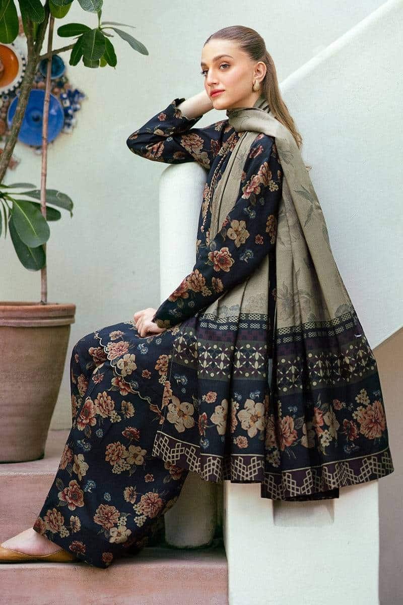 SAPPHIRE -3PC KARANDI  Bana Dori Printed  Shirt With Printed Duppta DF-KR-65