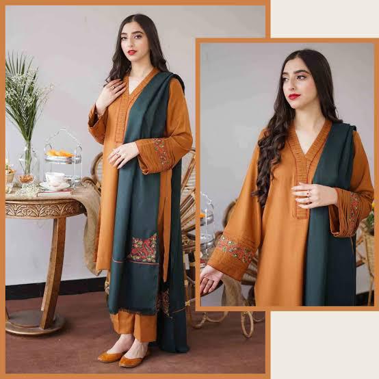 Aisling-3PC DHANAK – Elegant Embroidered Suit DF-DH-18