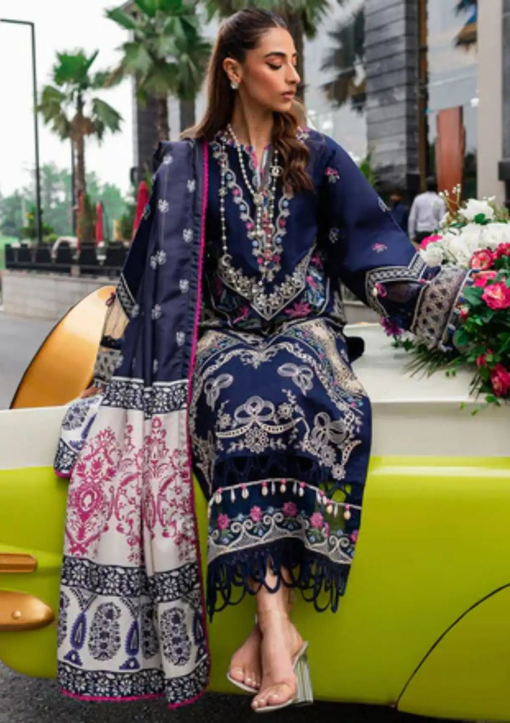 Aisling-3PC DHANAK – Elegant Embroidered Suit DF-DH-25