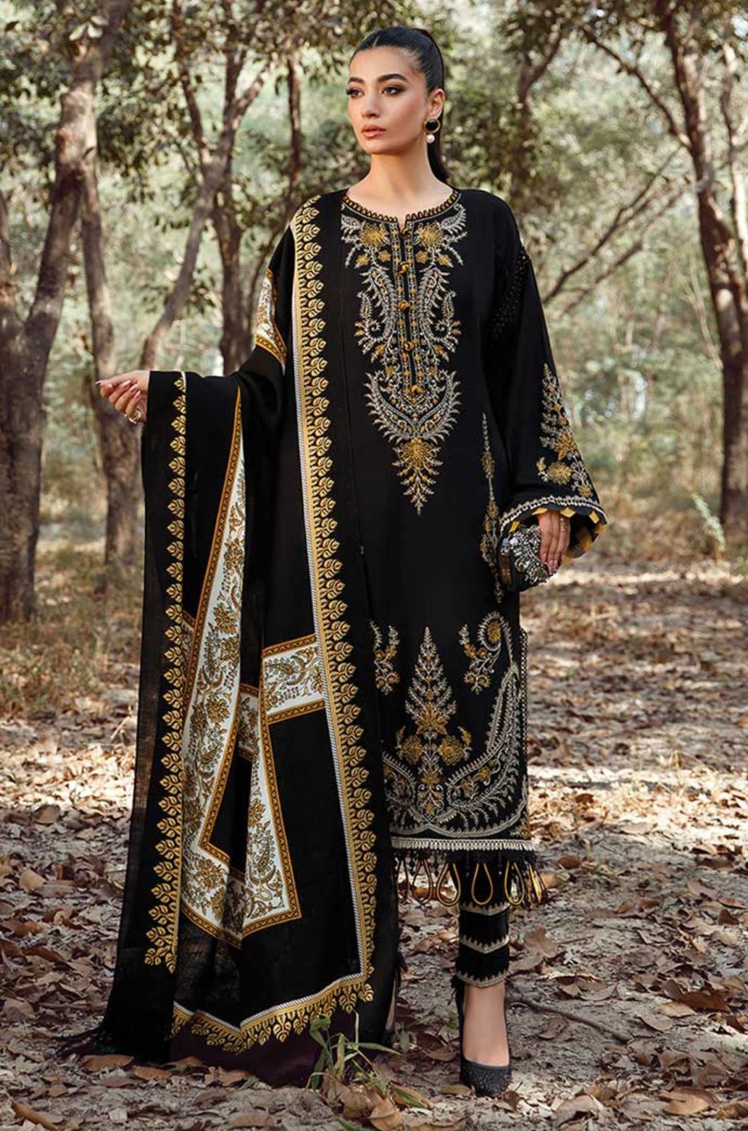 Aisling-3PC DHANAK – Elegant Embroidered Suit DF-DH-24