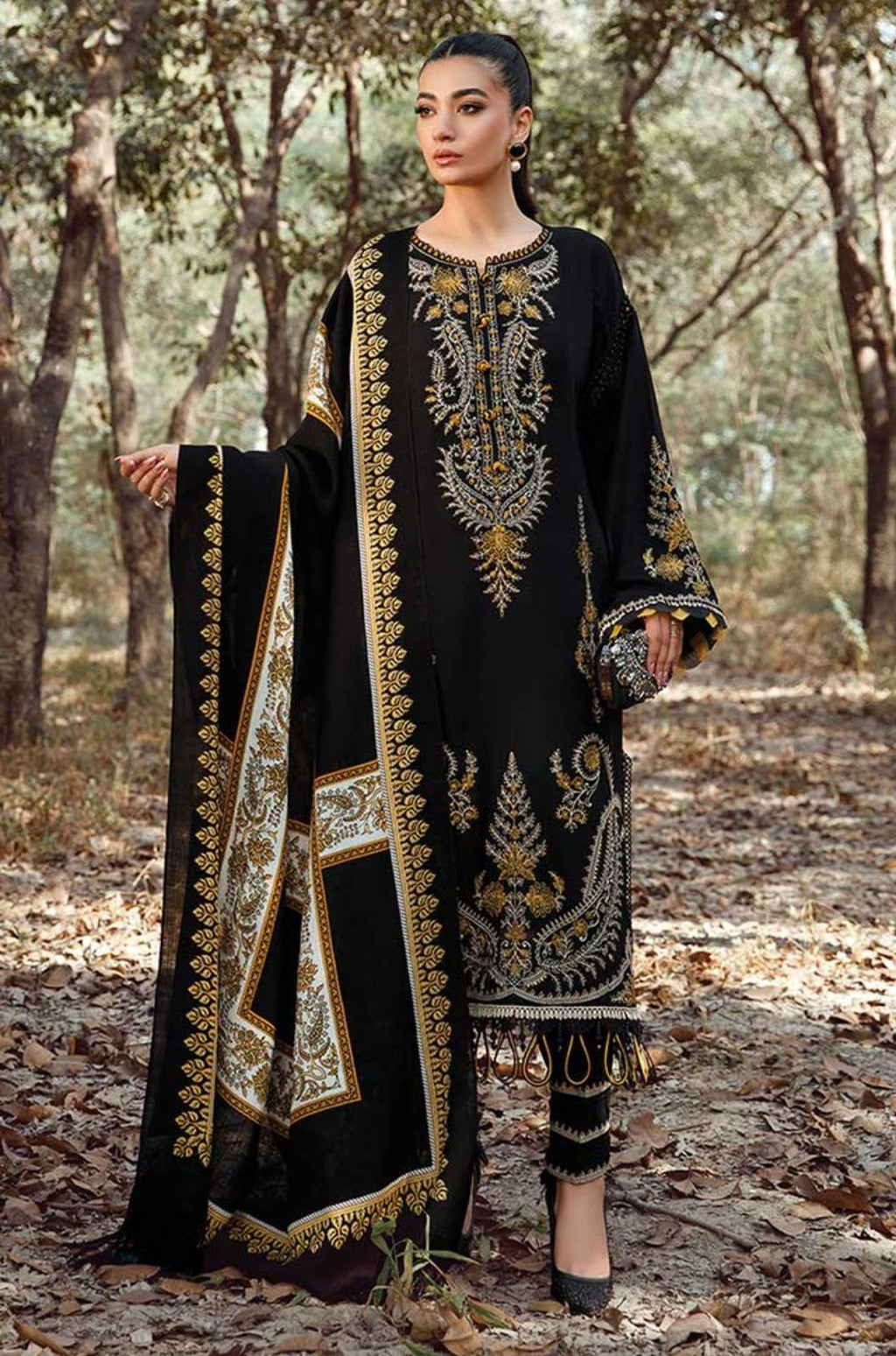 Aisling-3PC DHANAK – Elegant Embroidered Suit DF-DH-24