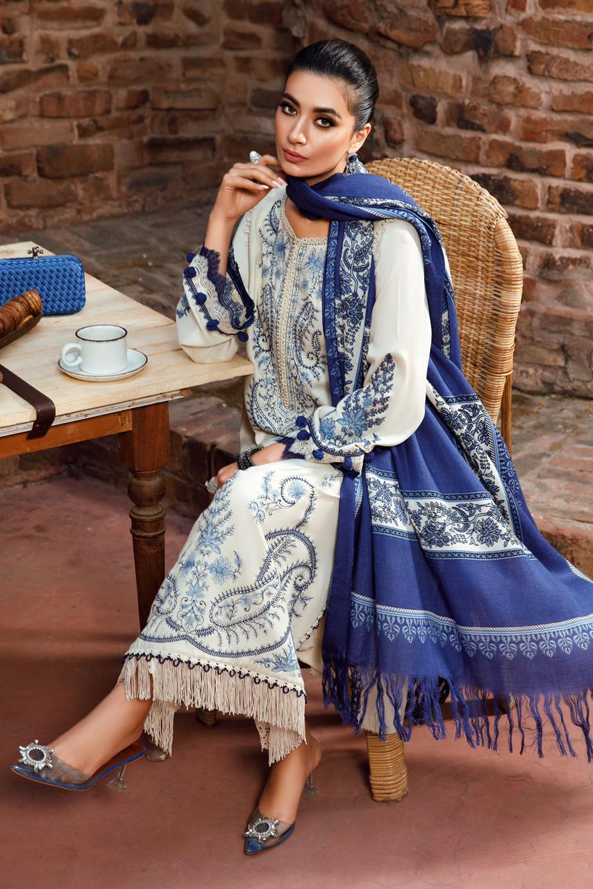 Aisling-3PC DHANAK – Elegant Embroidered Suit DF-DH-23