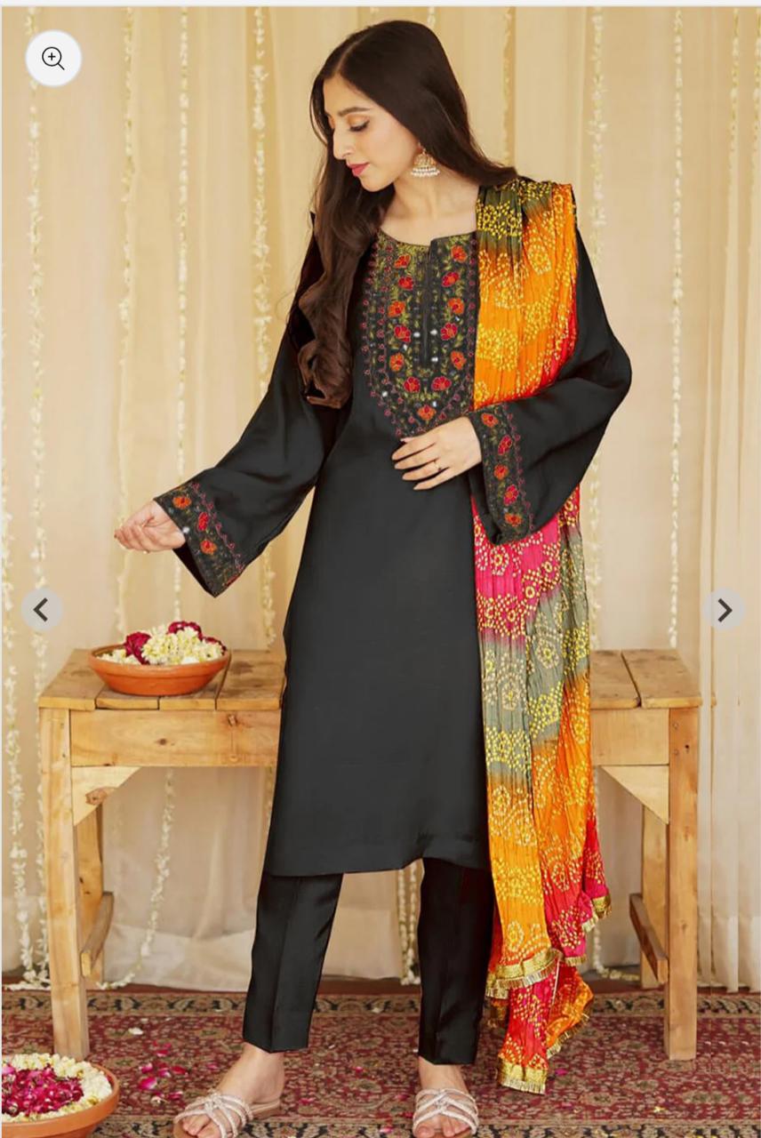 Aisling-3PC DHANAK – Elegant Embroidered Suit DF-DH-30