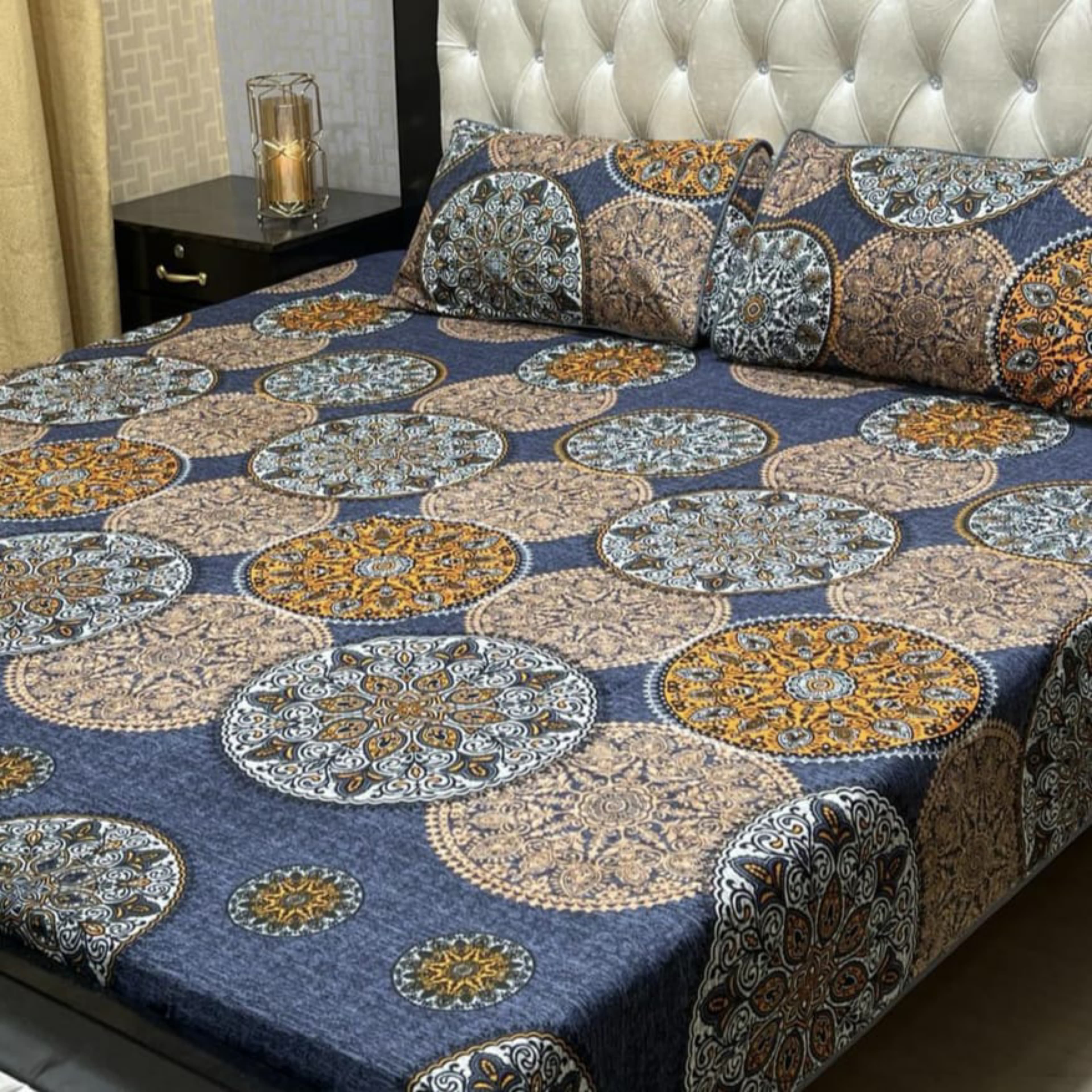 3D Crystal Cotton Double Bedsheet DF-BS-05