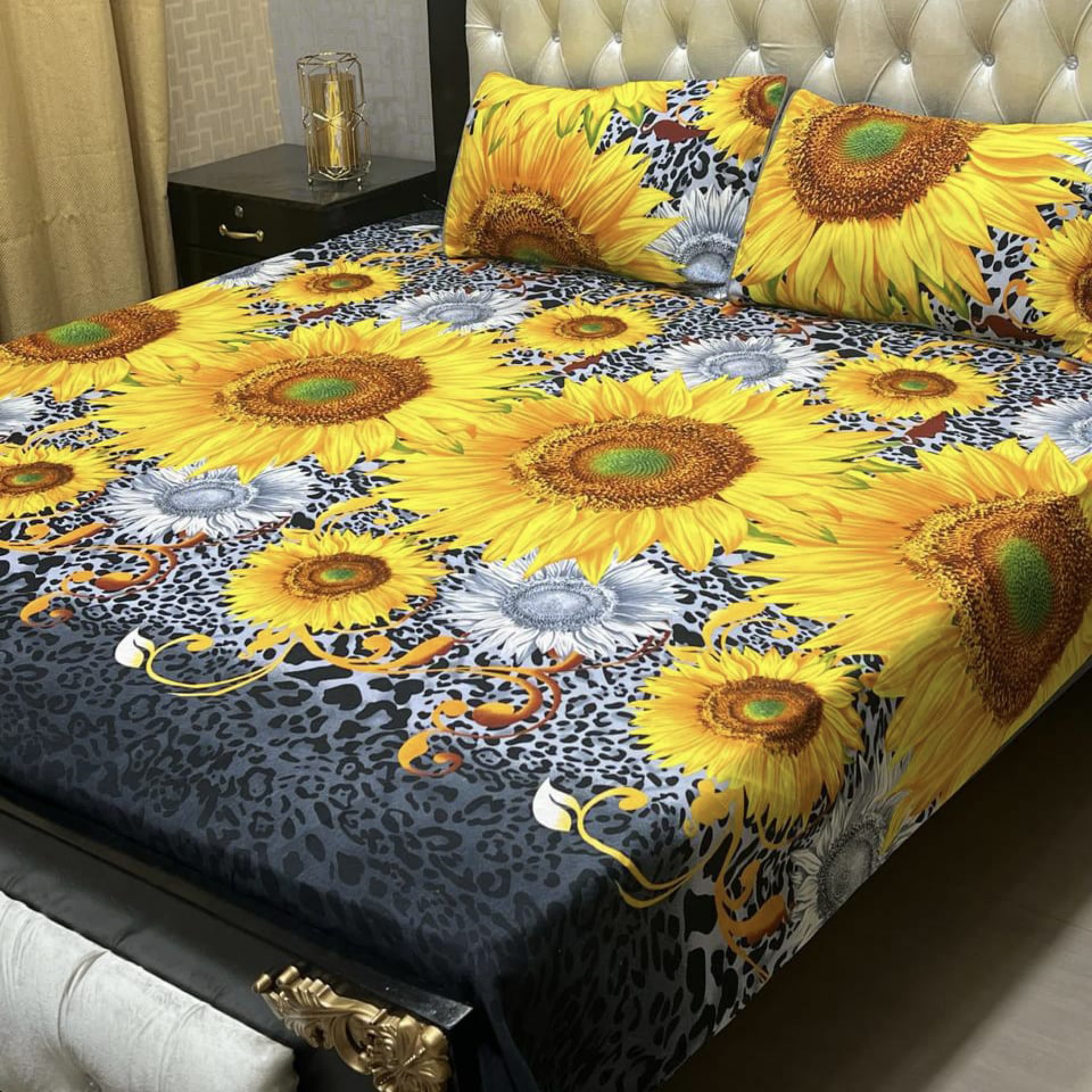 3D Crystal Cotton Double Bedsheet DF-BS-07