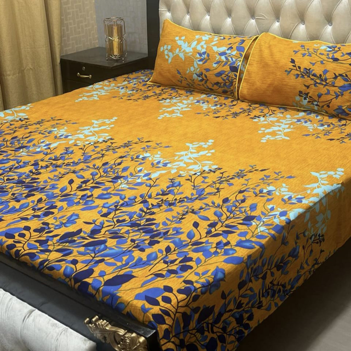 3D Crystal Cotton Double Bedsheet DF-BS-12