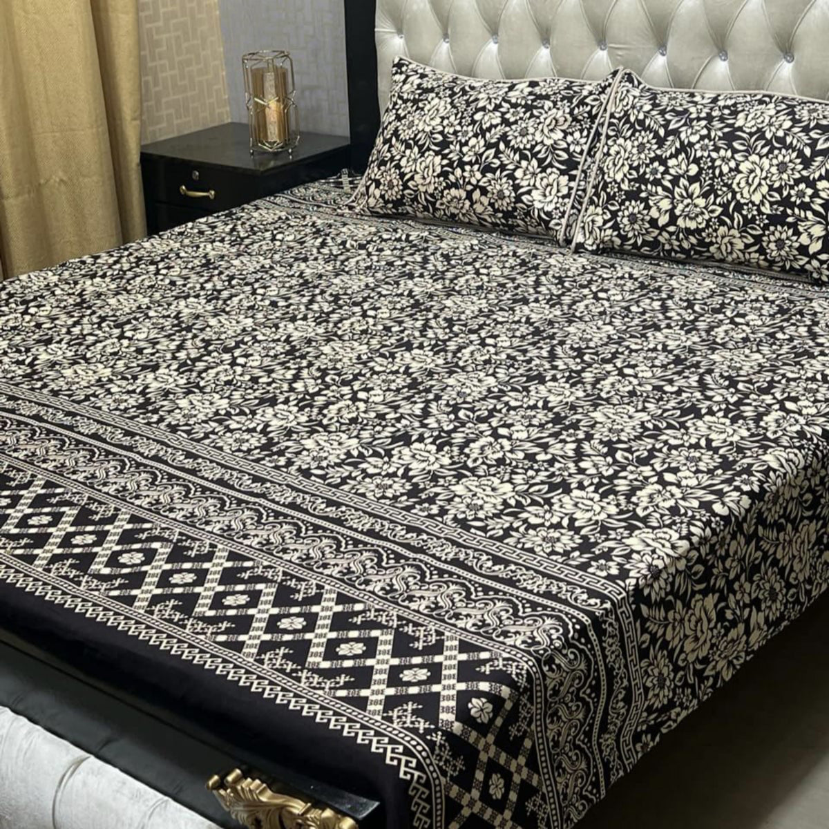 3D Crystal Cotton Double Bedsheet DF-BS-11