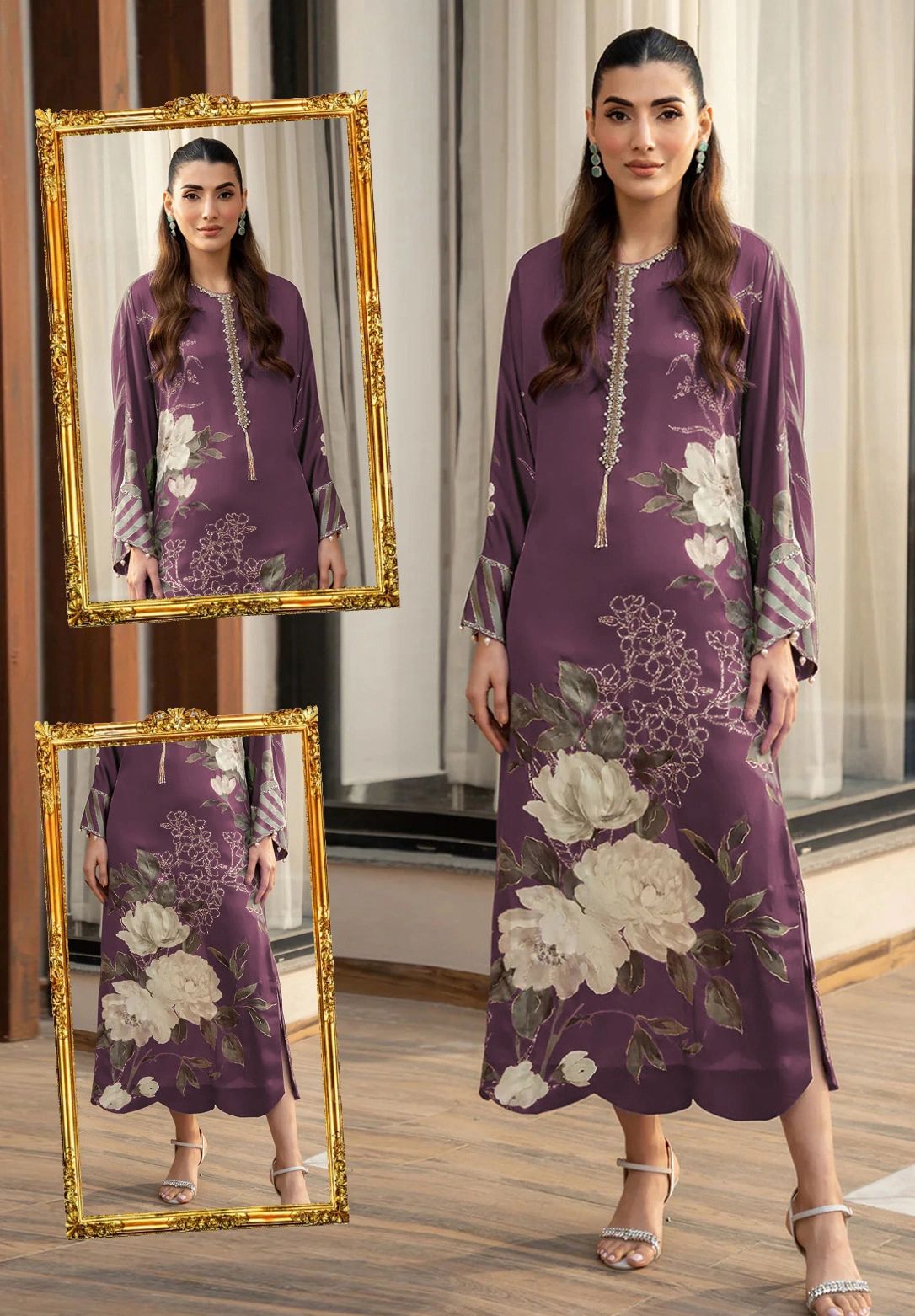 LULUSAR Silk 3PC Digital Printed ,DF-0047