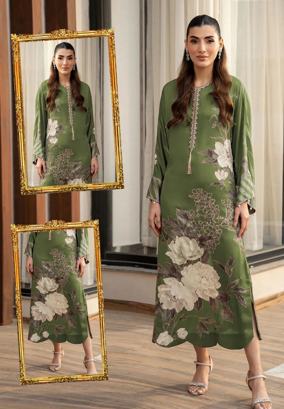 LULUSAR Silk 3PC Digital Printed ,DF-0046